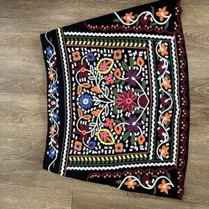 Embroidered Mini Skirt